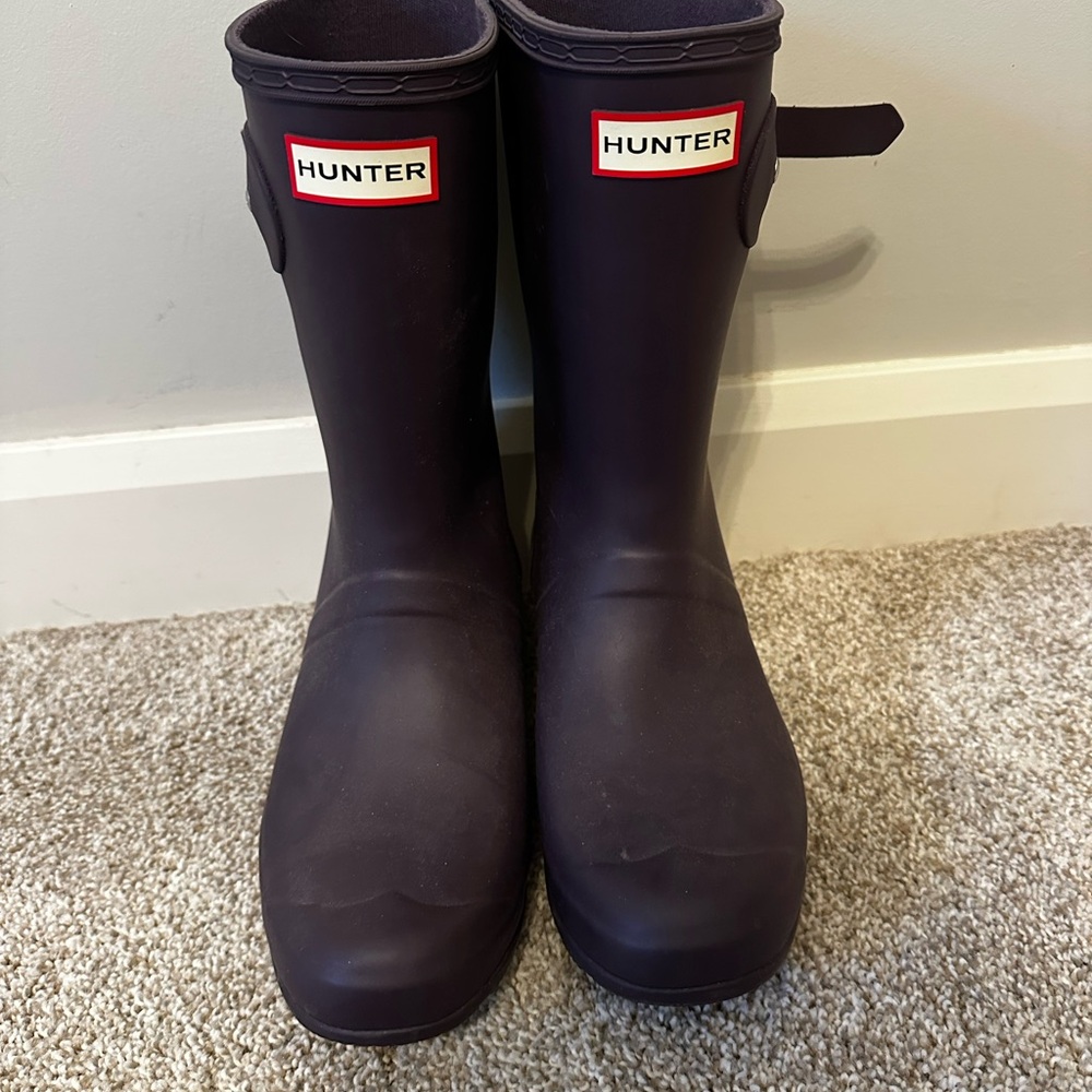 Hunter Dark Purple Waterproof Boots